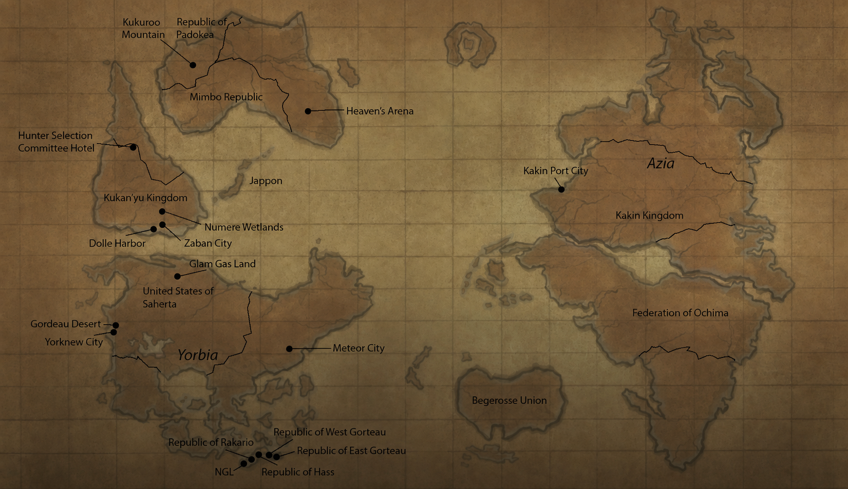 World map of the Grand Beyond